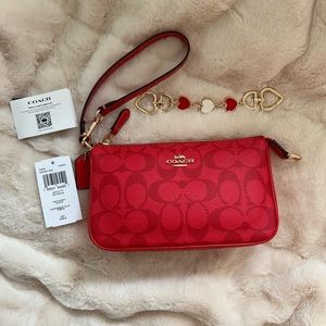 NWT COACH Nolita 19 In Signature Canvas in Miami Red/Gold